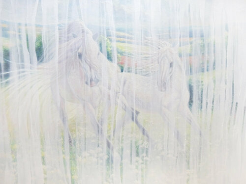 White Horse Echoes by Gill Bustamante, Painting for Sale on Select