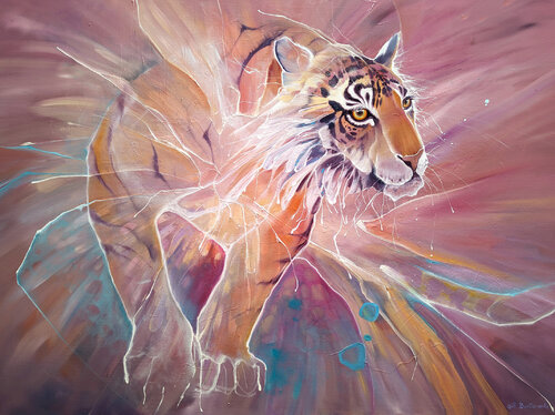 Tiger Materializing by Gill Bustamante, Painting for Sale on Select
