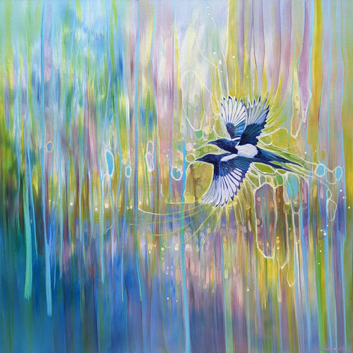 One for Sorrow, Two for Joy… by Gill Bustamante, Painting for Sale on Select