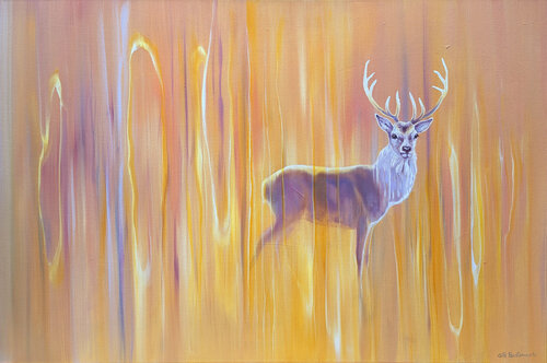 Nascent Stag by Gill Bustamante, Painting for Sale on Select