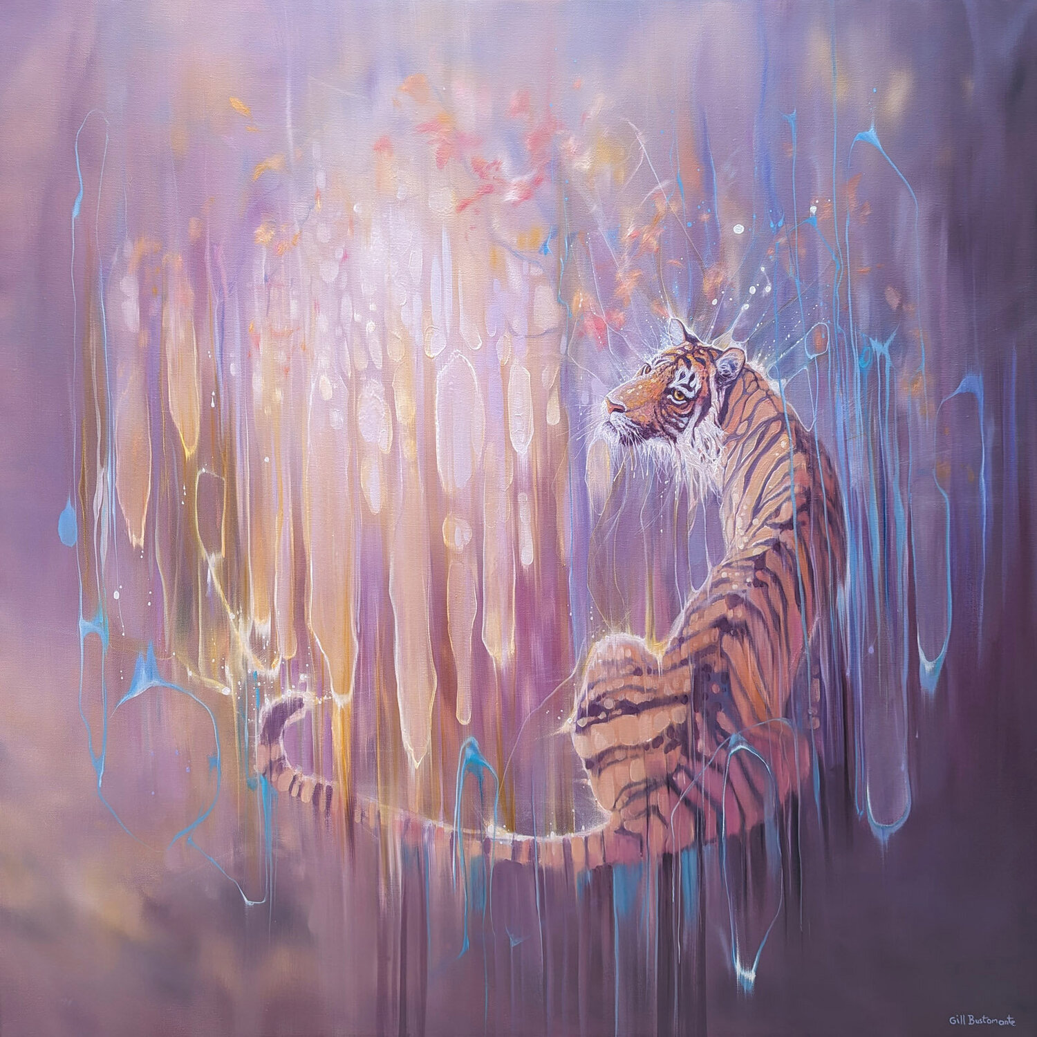 Tiger in the Ether Gill Bustamante Original painting for sale