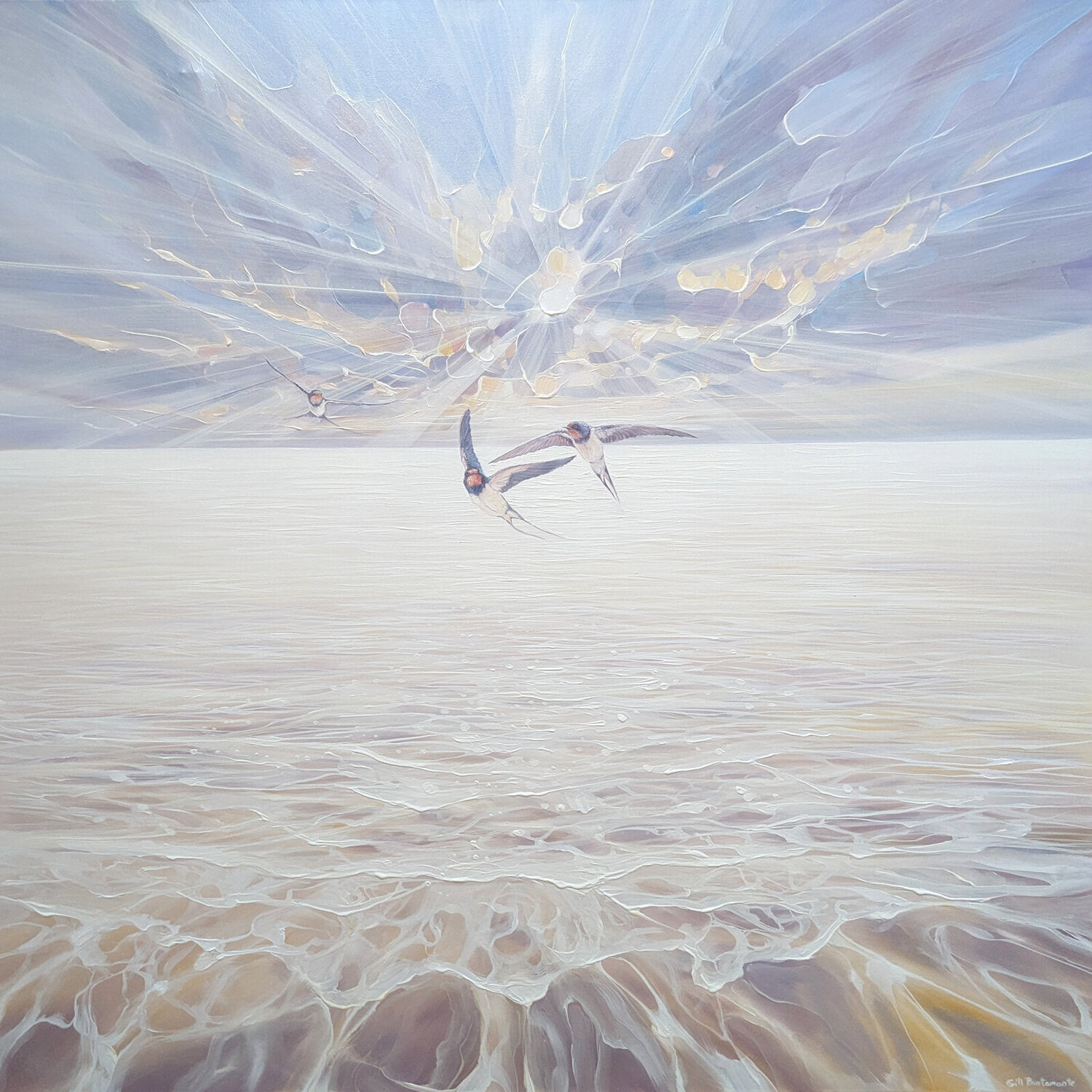 Beautiful Heralds Gill Bustamante Original painting for sale