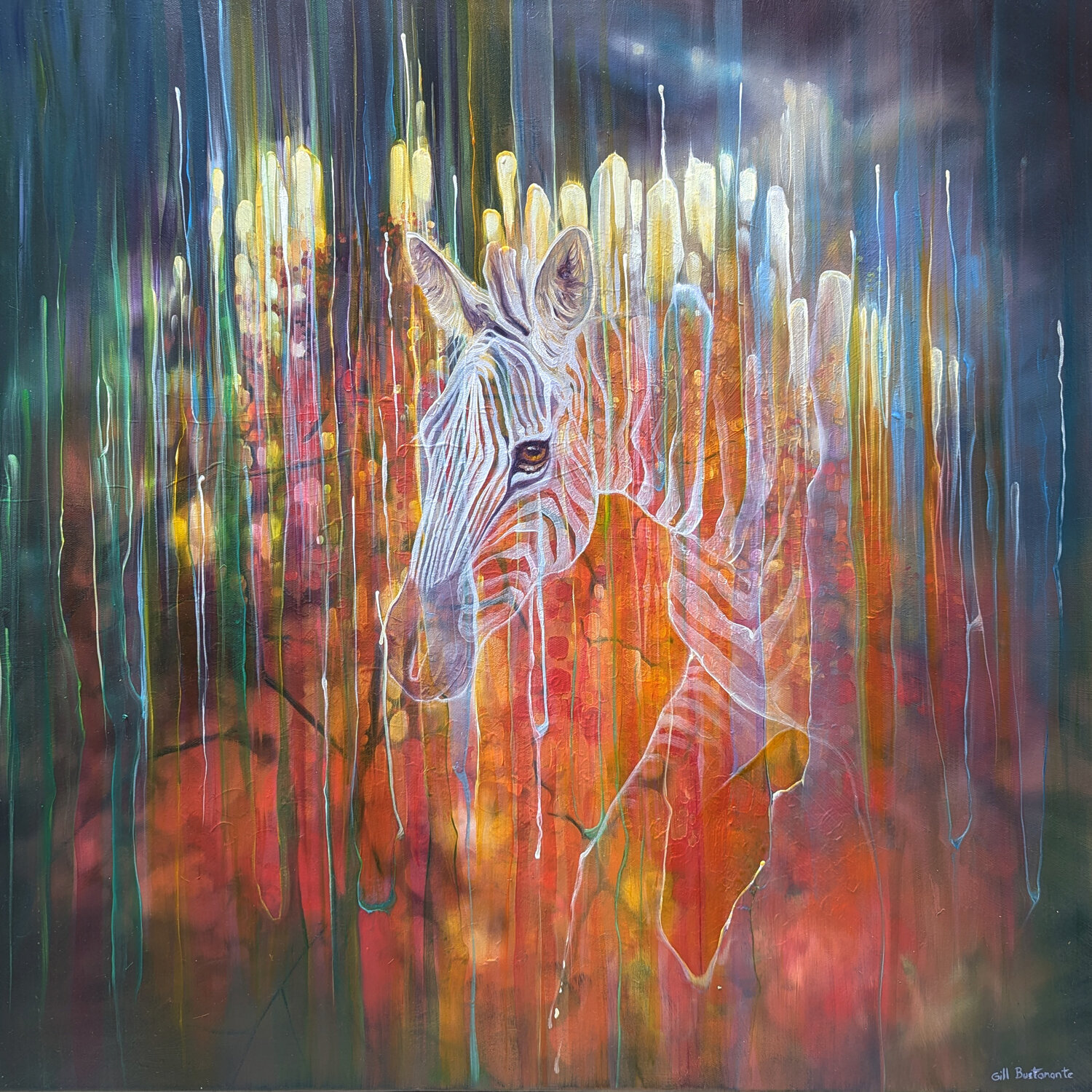 Zebra Queen Gill Bustamante Original painting for sale