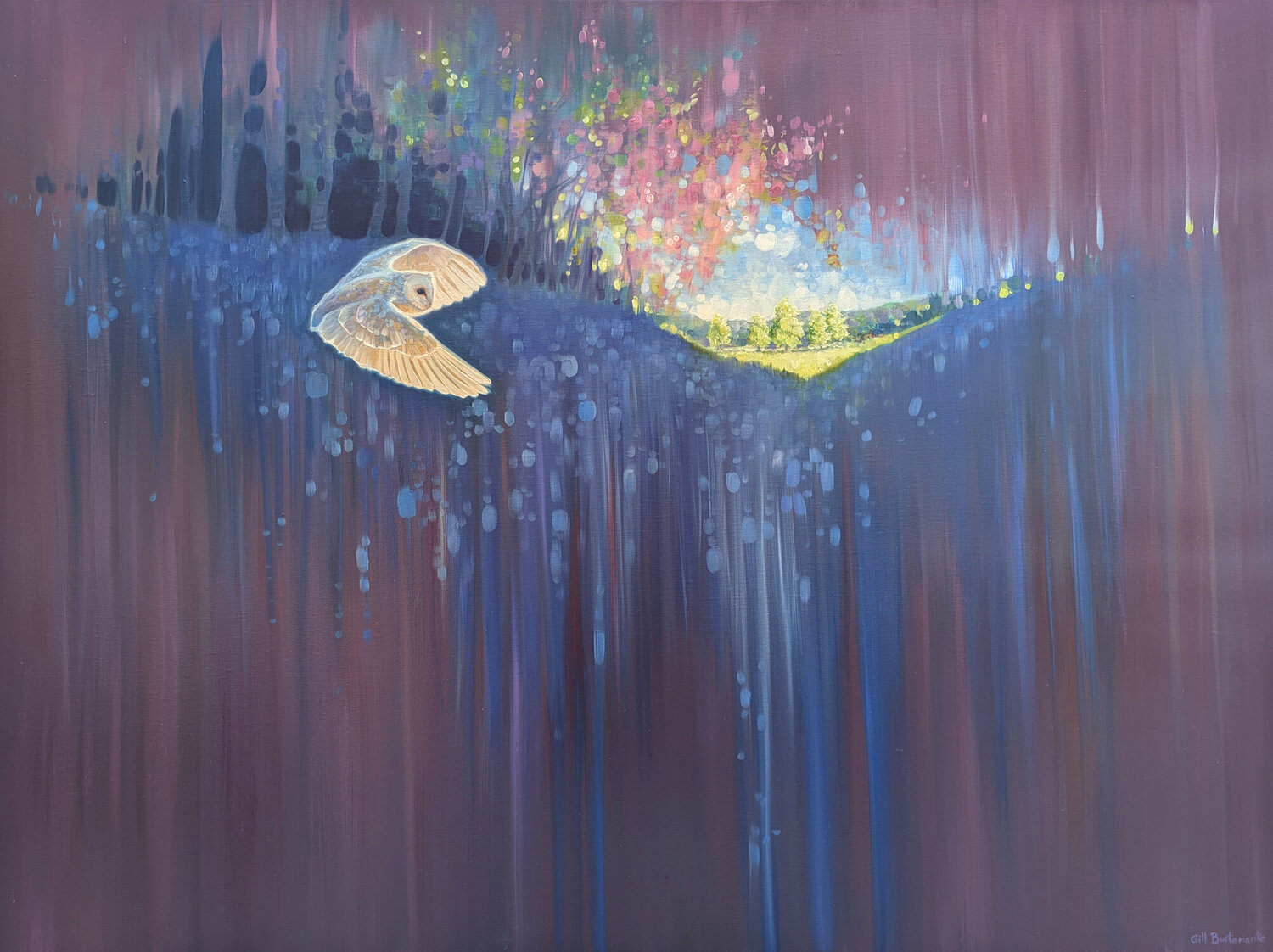 The Owls Haven Gill Bustamante Original painting for sale