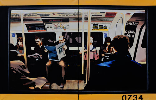 Train 0734 (diptyque) von Miguel Moran, Malerei kaufen auf Select