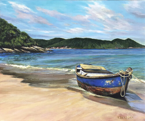"The blue boat" by Ricardo Fabian Bertona, Painting for Sale on Select