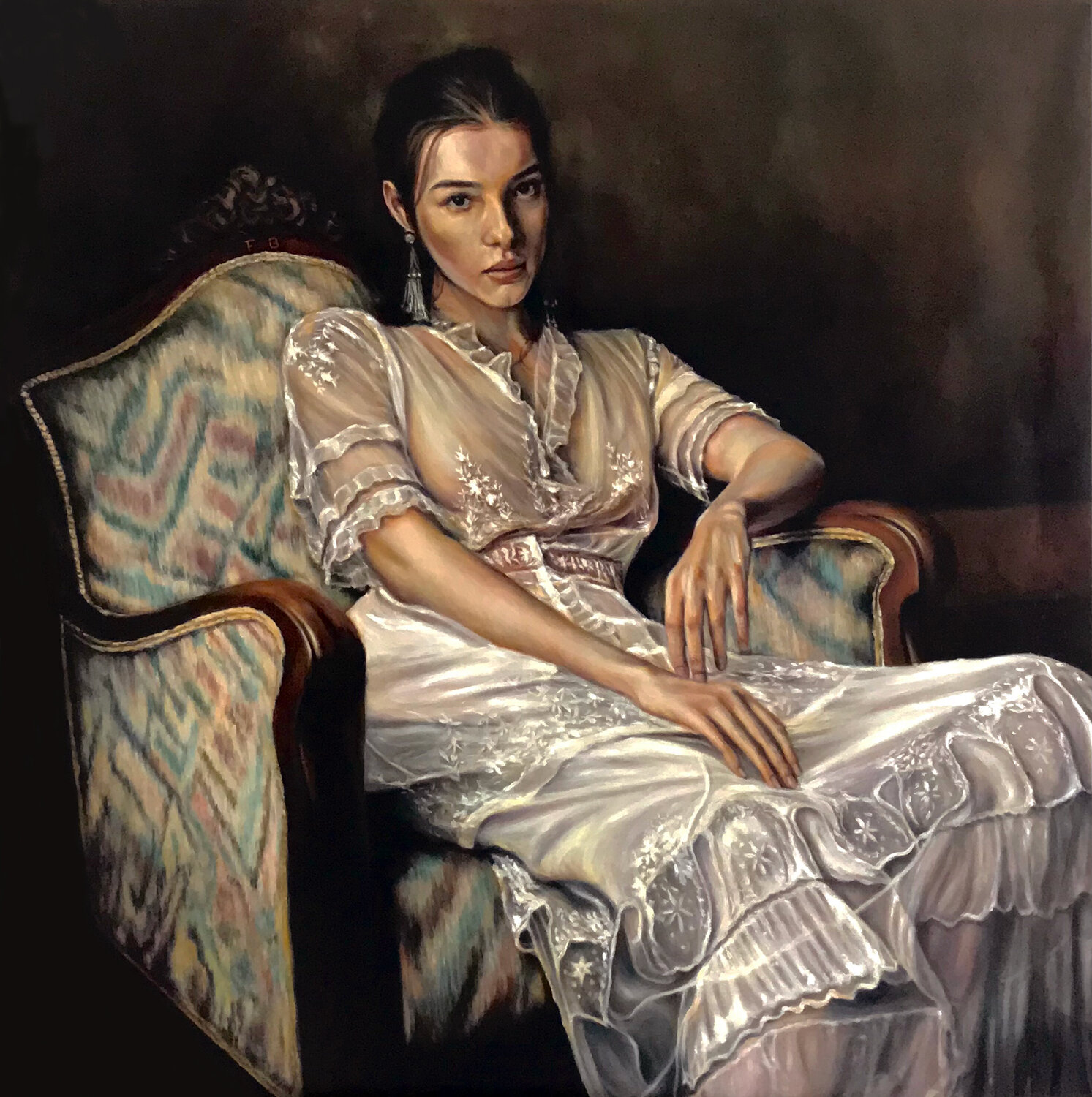 La Confidente Ricardo Fabian Bertona Original painting for sale