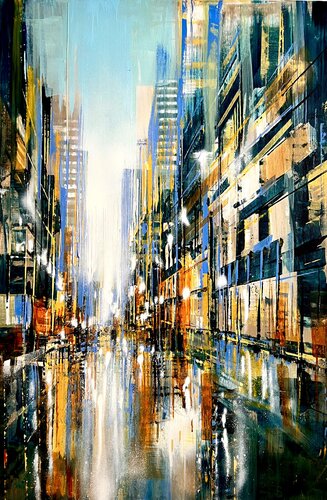 Canary’s broad avenue (vertical) by Bianca Prettau, Painting for Sale on Select