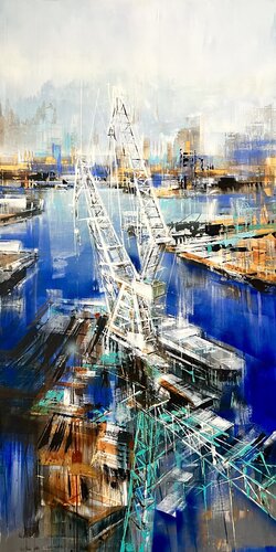 Navy back yard by Bianca Prettau, Painting for Sale on Select
