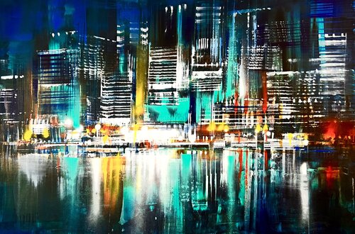 Shore blues - teals by Bianca Prettau, Painting for Sale on Select