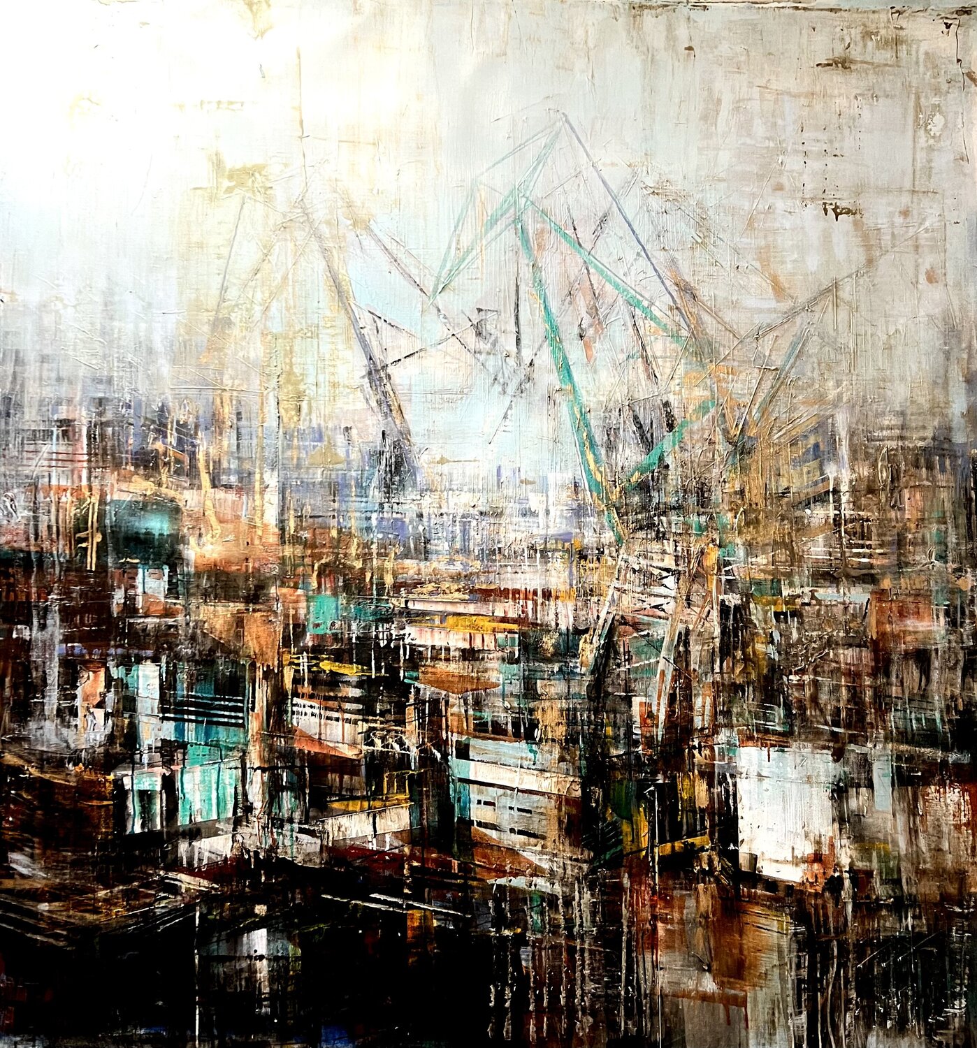 Bytomskie Wharf Bianca Prettau Original painting for sale