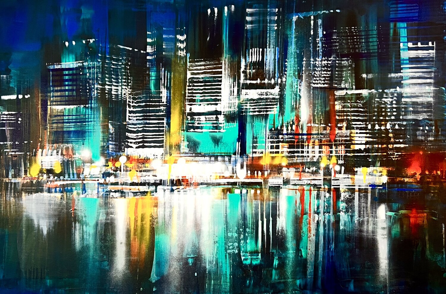 Shore blues - teals Bianca Prettau Original painting for sale