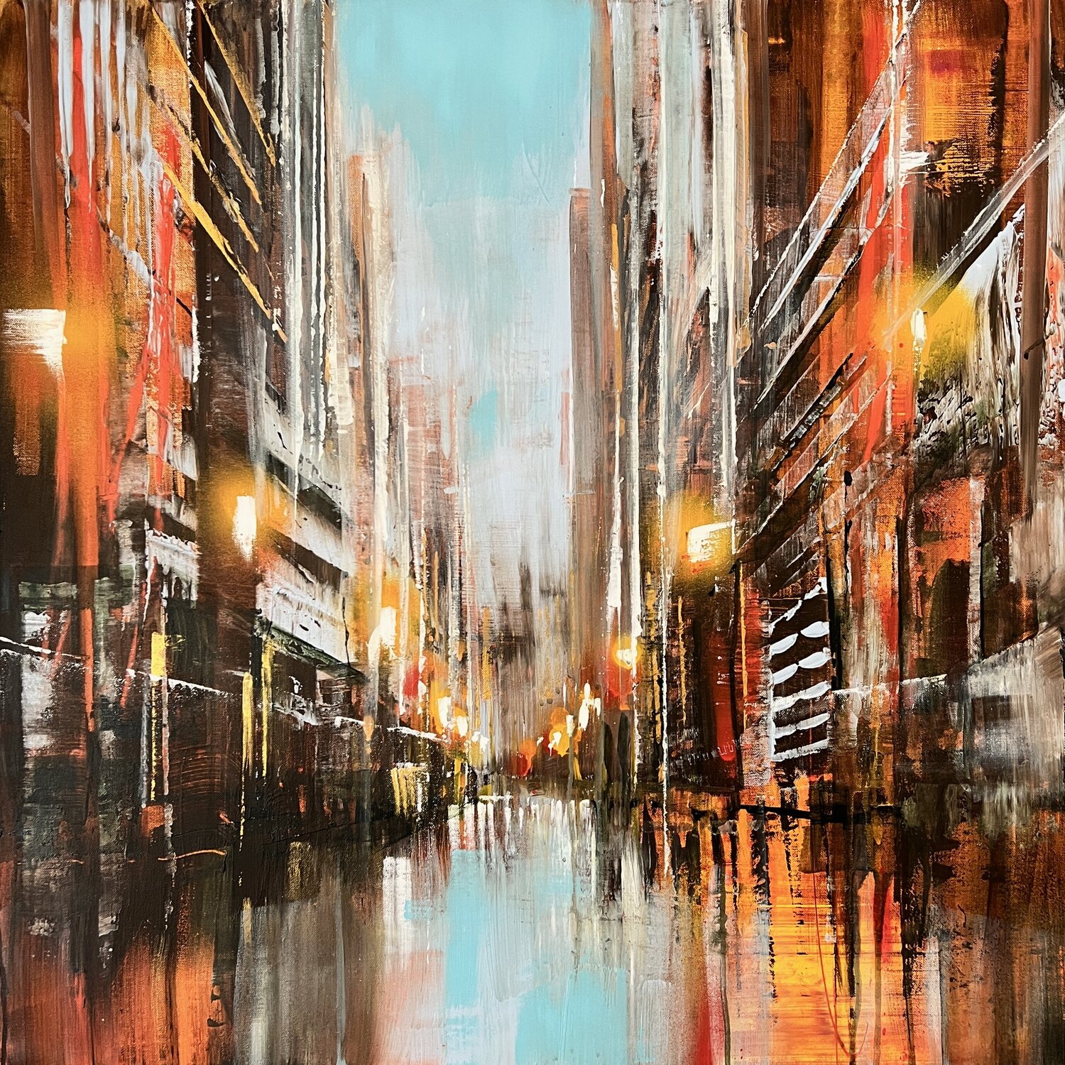 City cité - classic square Bianca Prettau Original painting for sale