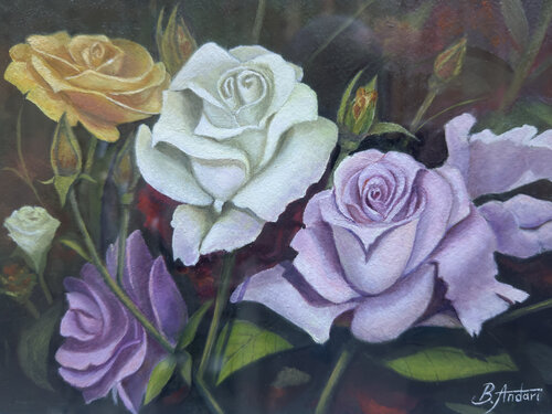Roses by Bassam Andari, Painting for Sale on Select