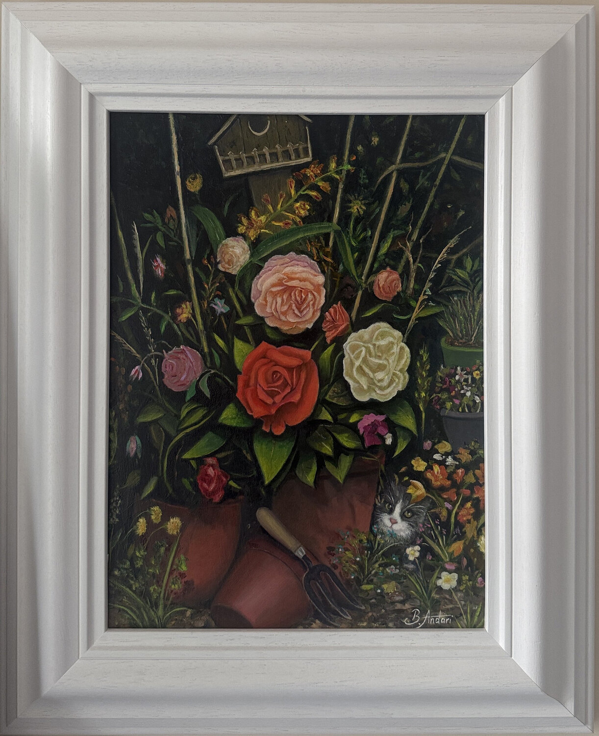 Spot The Kitten Bassam Andari Original painting for sale