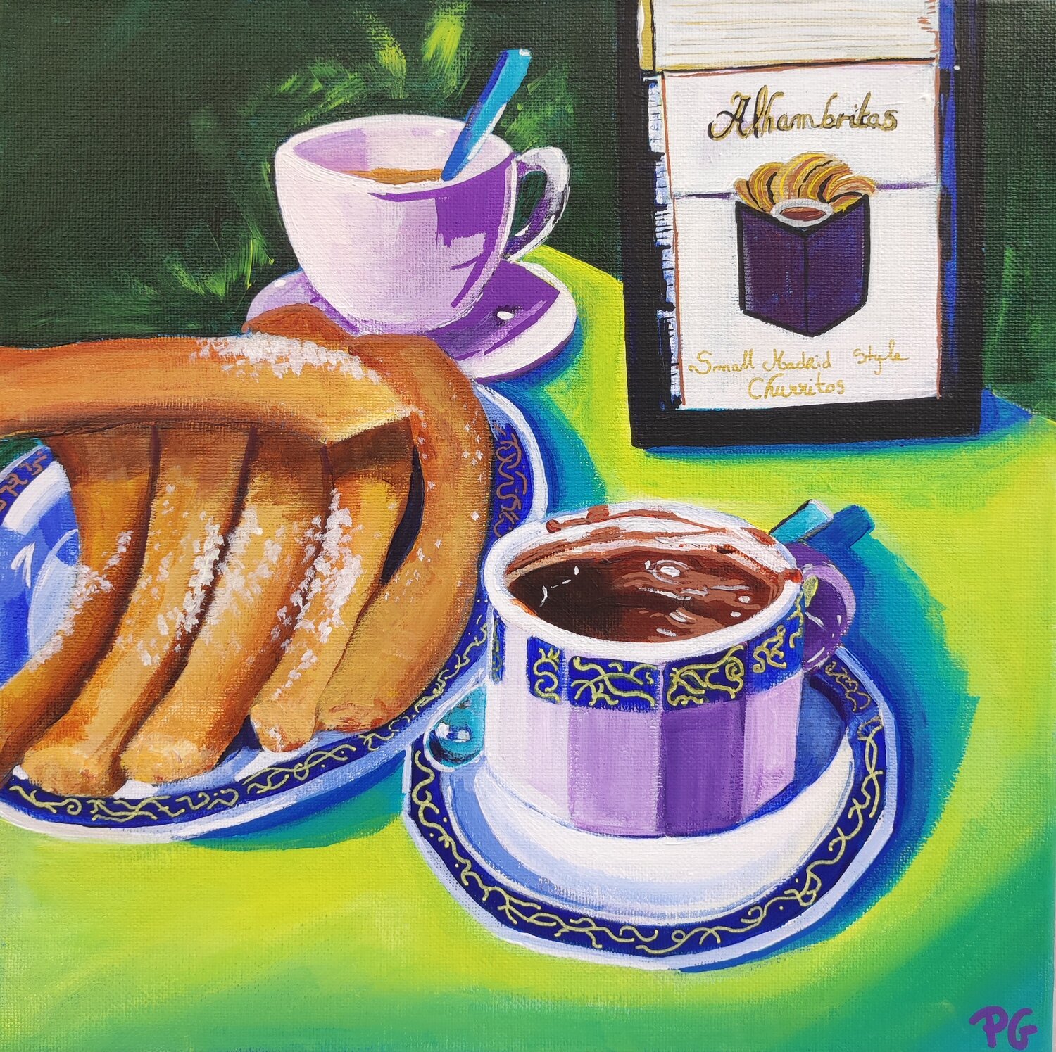 Los churros son de Madrid Perrine Gimenez Original painting for sale