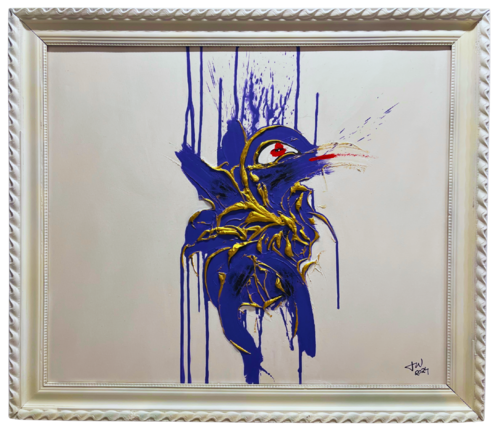 El halcón en la jaula dorada by JOWU Art, Painting for Sale on Select
