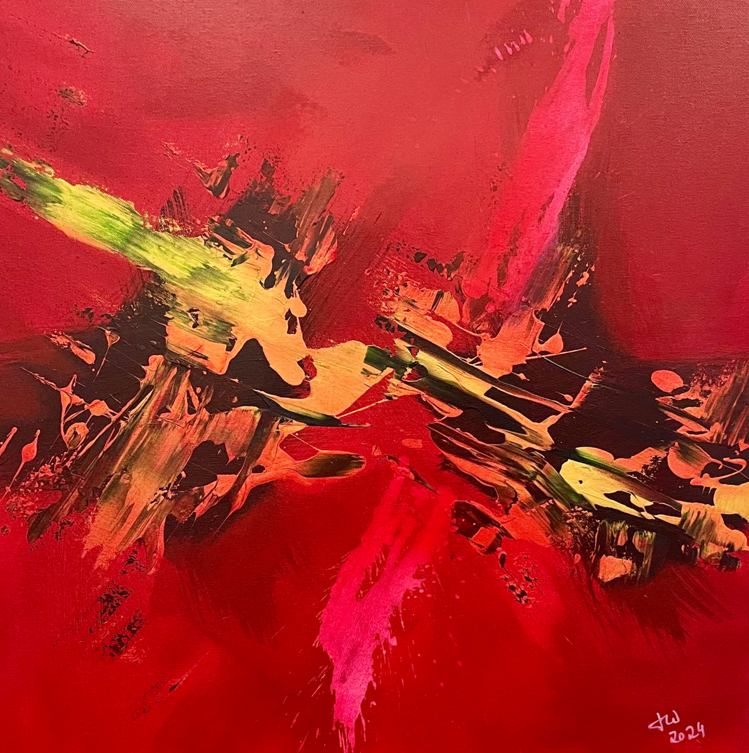 LA EXPLOSIÓN DE LOS ELEMENTOS JOWU Art Original painting for sale