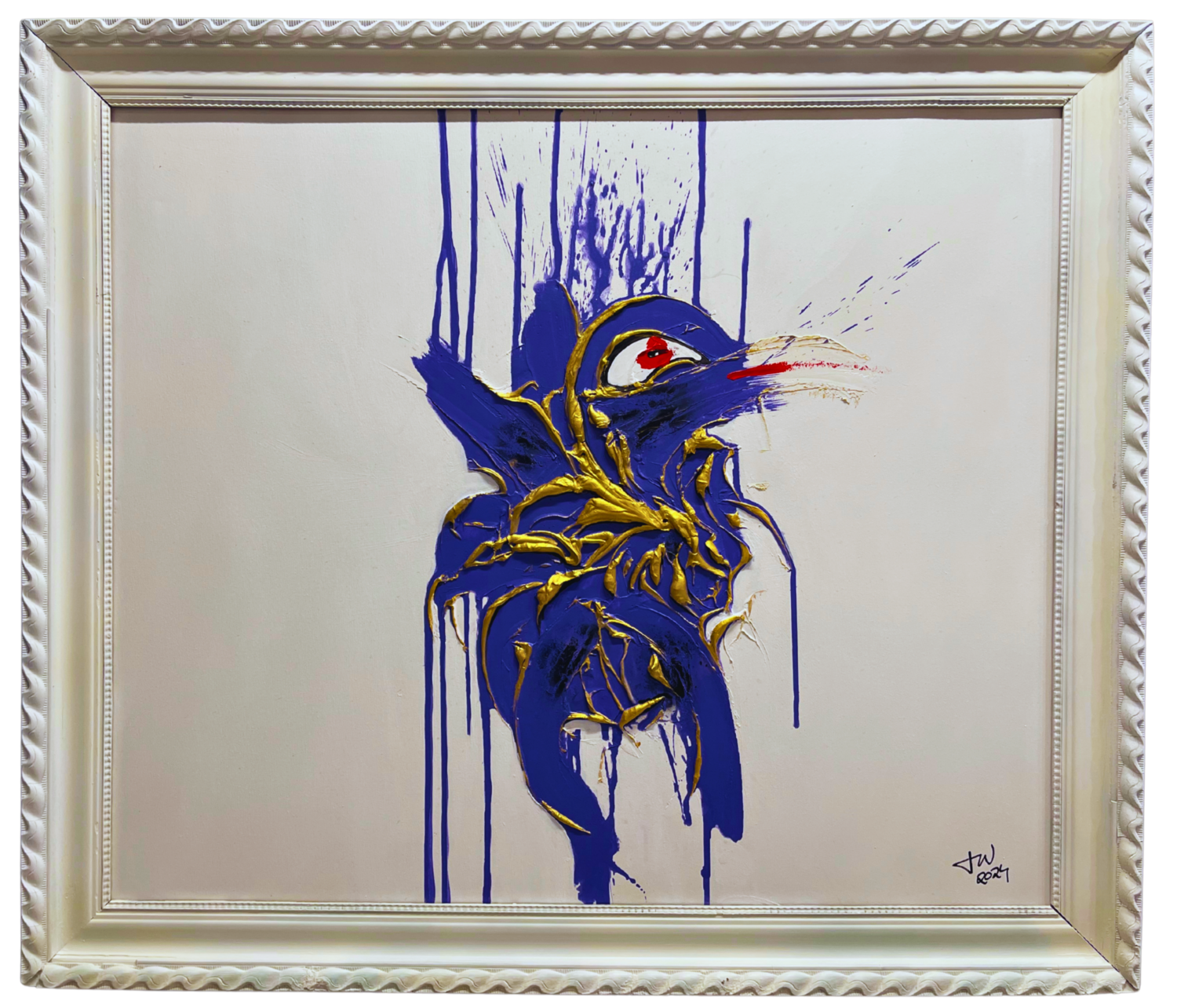 El halcón en la jaula dorada JOWU Art Original painting for sale