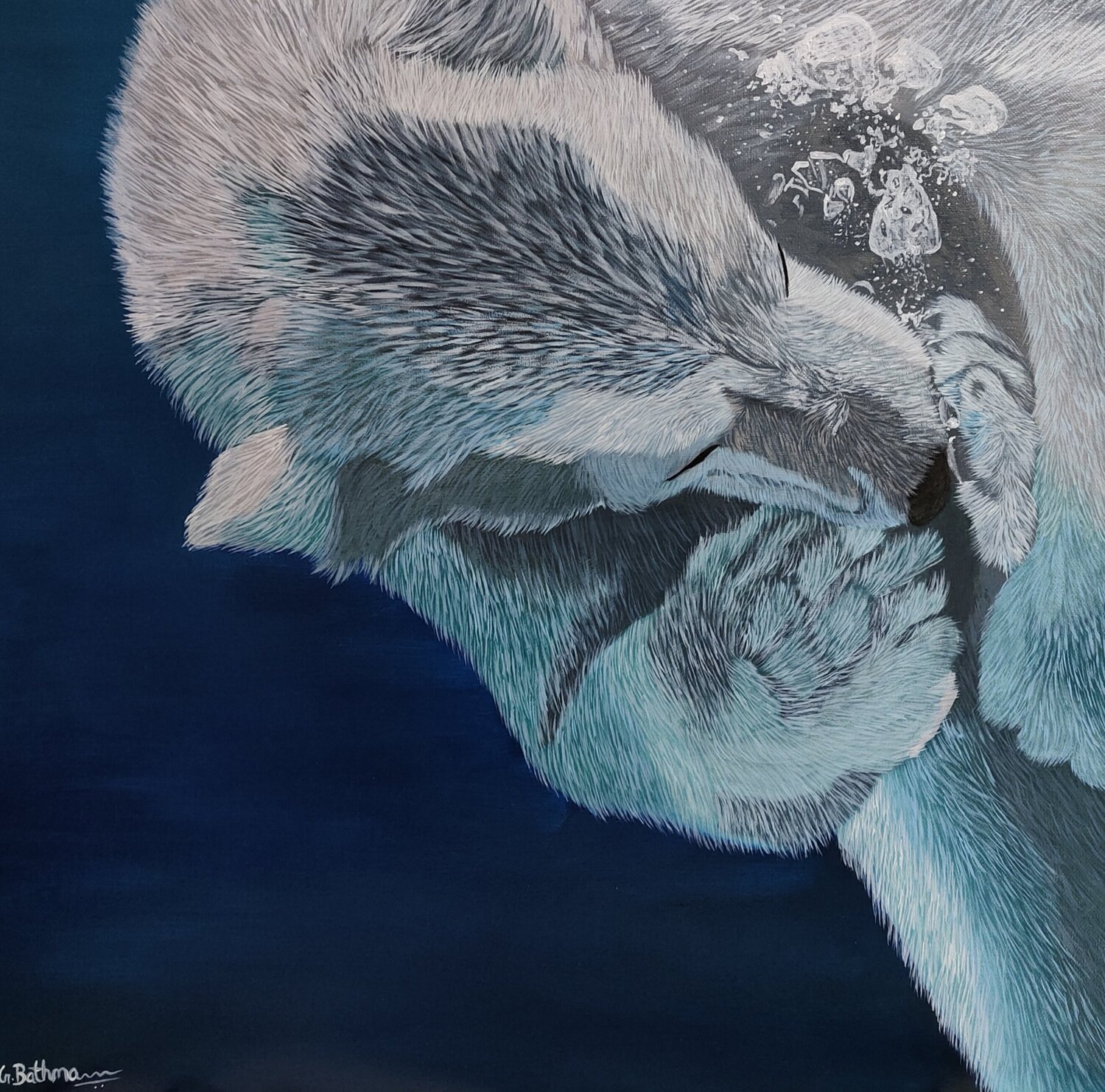 Submerged Artist Bathmawathy Original painting for sale