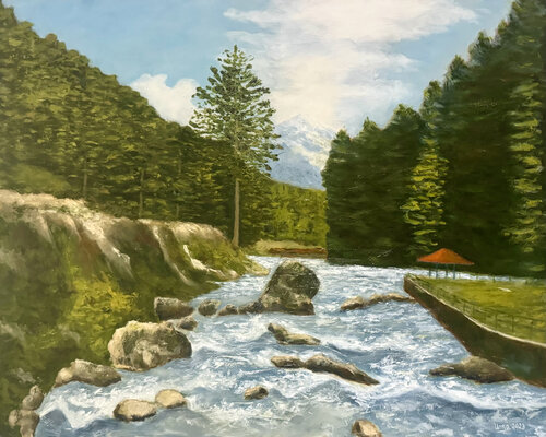 Pahalgam by Uma Krishnamoorthy, Painting for Sale on Select