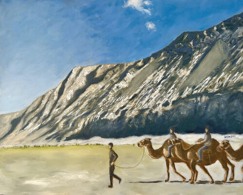 Nubra valley by Uma Krishnamoorthy, Painting for Sale on Select