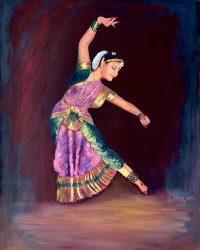 Bharathanatyam Series 4 by Uma Krishnamoorthy, Painting for Sale on Select