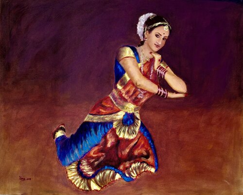Bharathanatyam Series 6 by Uma Krishnamoorthy, Painting for Sale on Select