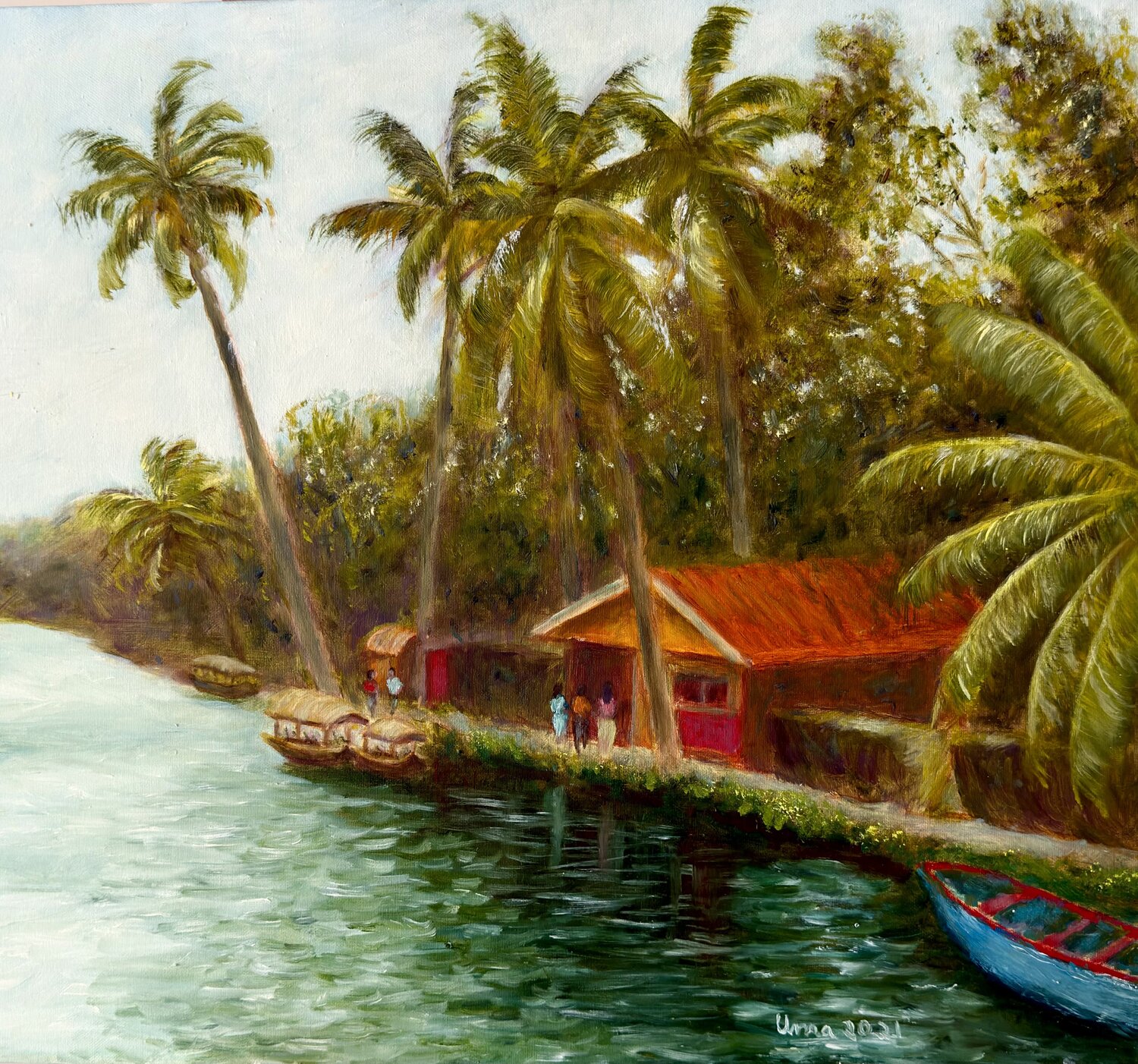 God's Own Country Uma Krishnamoorthy Original painting for sale