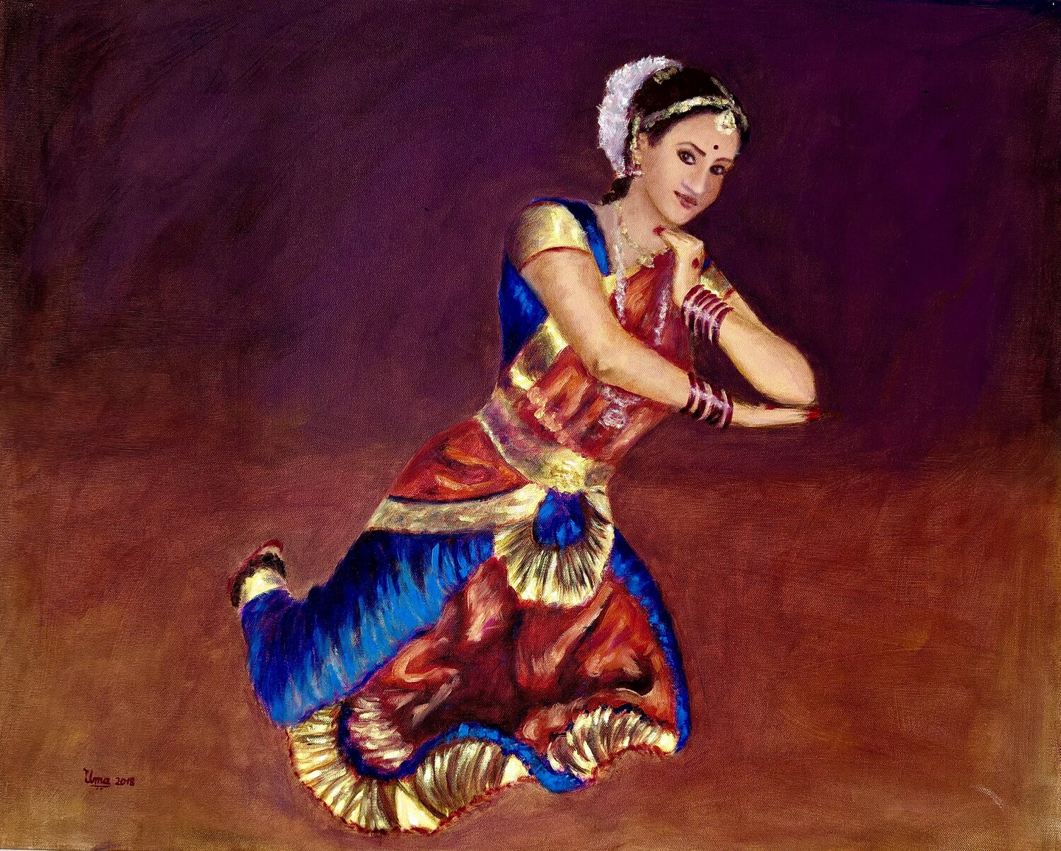 Bharathanatyam Series 6 Uma Krishnamoorthy Original painting for sale