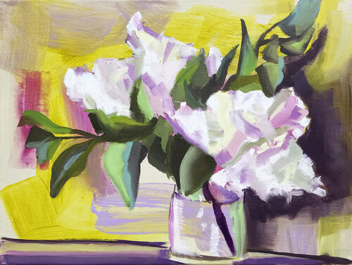Stimmungen des Flieders: Gelb by Claudia Ditters, Painting for Sale on Select