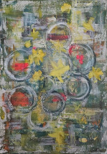 Stars Falling In Rain - Sternenregen by Christine Rechnitzer, Painting for Sale on Select