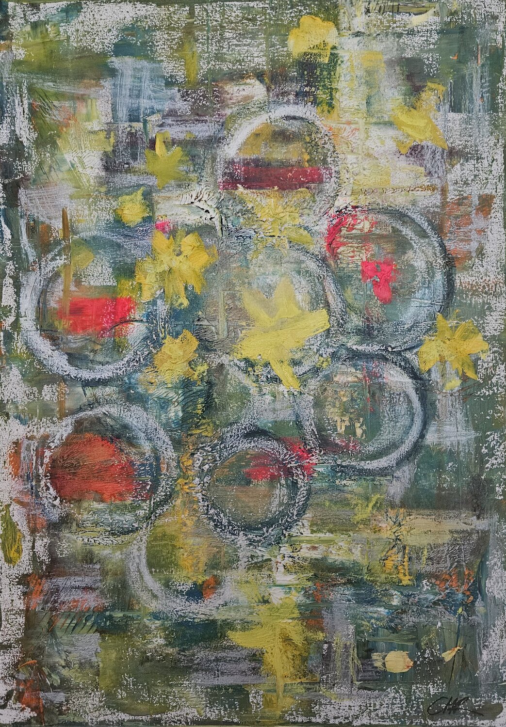 Stars Falling In Rain - Sternenregen Christine Rechnitzer Original painting for sale