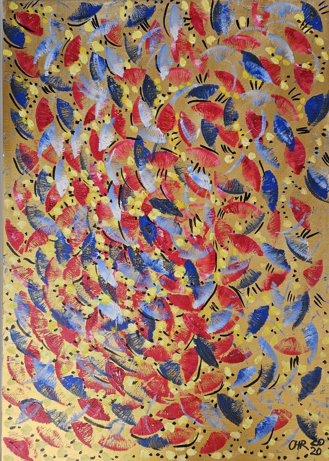 Butterflies In Gold Christine Rechnitzer Original painting for sale