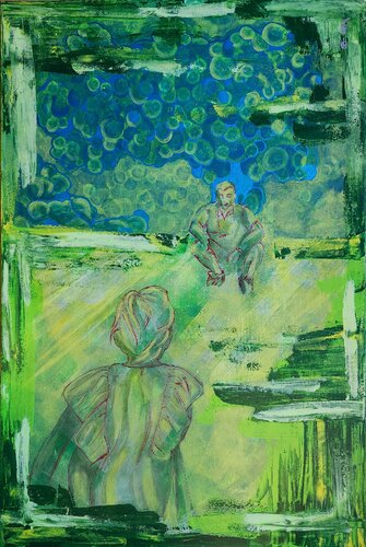 Heartbeat of Connection by Nara Ziyou, Painting for Sale on Select