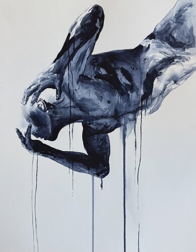 Blu Anatomy by Marcello Fischer, Painting for Sale on Select