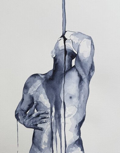 Masculine  contours by Marcello Fischer, Painting for Sale on Select