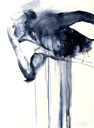 Indigo and light by Marcello Fischer, Painting for Sale on Select