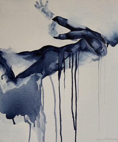 The plunge into the water by Marcello Fischer, Painting for Sale on Select