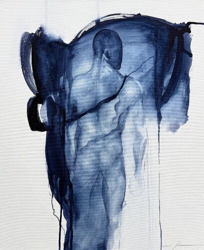 Im Strom des Indigo von Marcello Fischer, Malerei kaufen auf Select