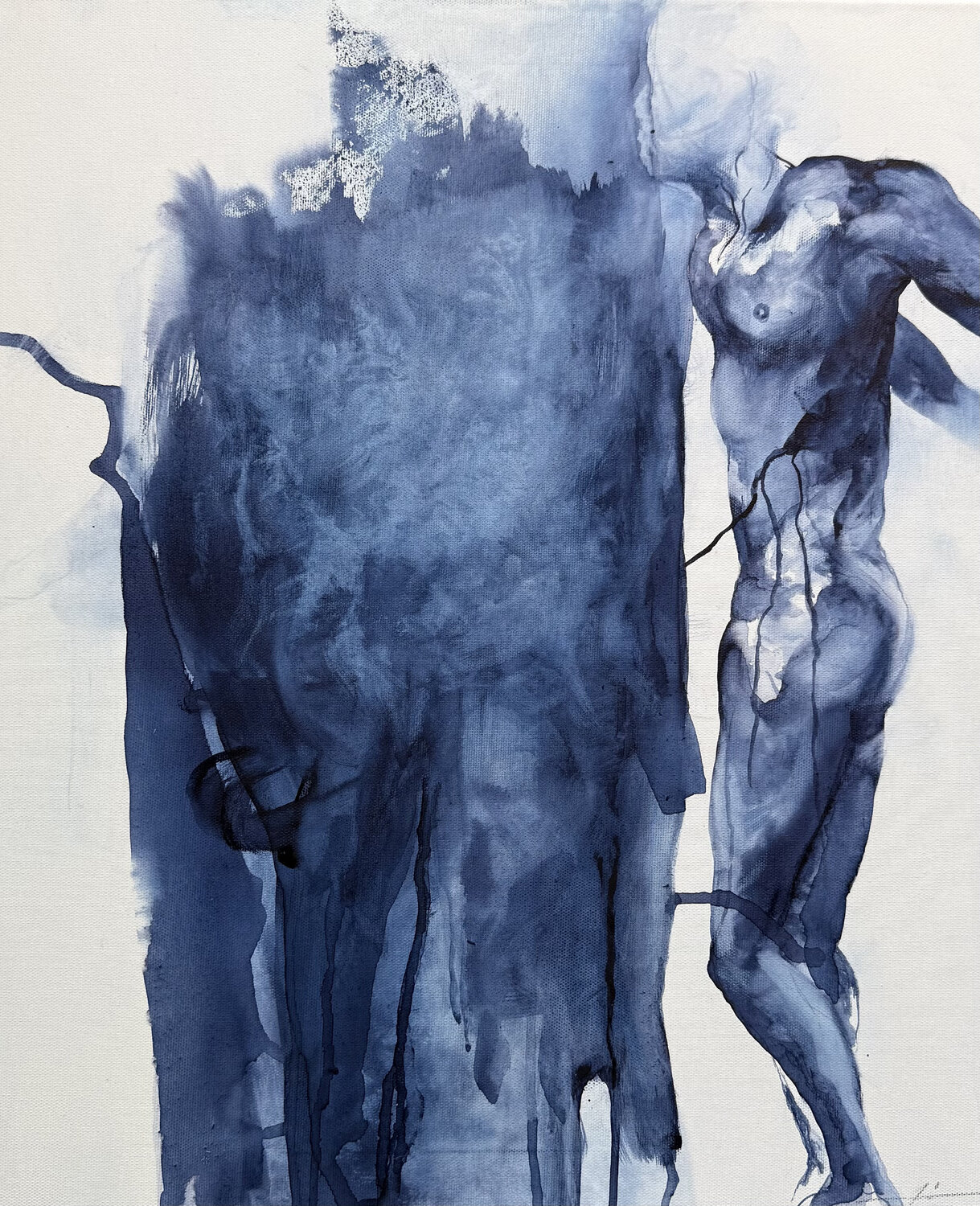 Indigo in Silence Marcello Fischer Original painting for sale