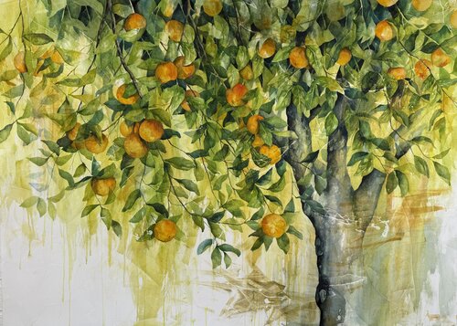 NARANJO by Nacho Muñoz Cano, Painting for Sale on Select