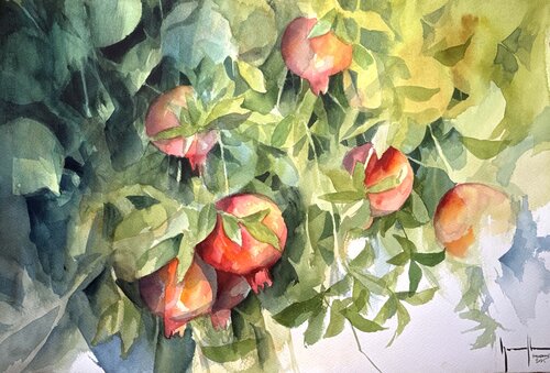 Granadas by Nacho Muñoz Cano, Painting for Sale on Select