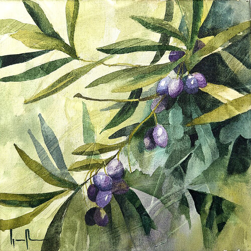 RAMA DE OLIVO by Nacho Muñoz Cano, Painting for Sale on Select