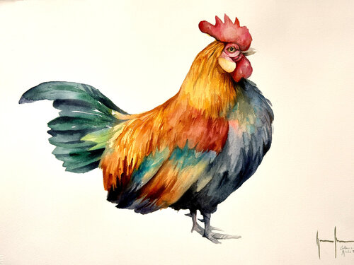 GALLINA COLORES von Nacho Muñoz Cano, Malerei kaufen auf Select