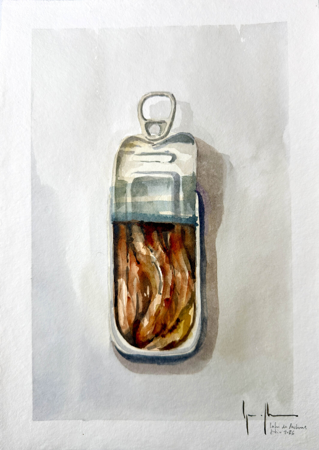 Lata de anchoas Nacho Muñoz Cano Original painting for sale