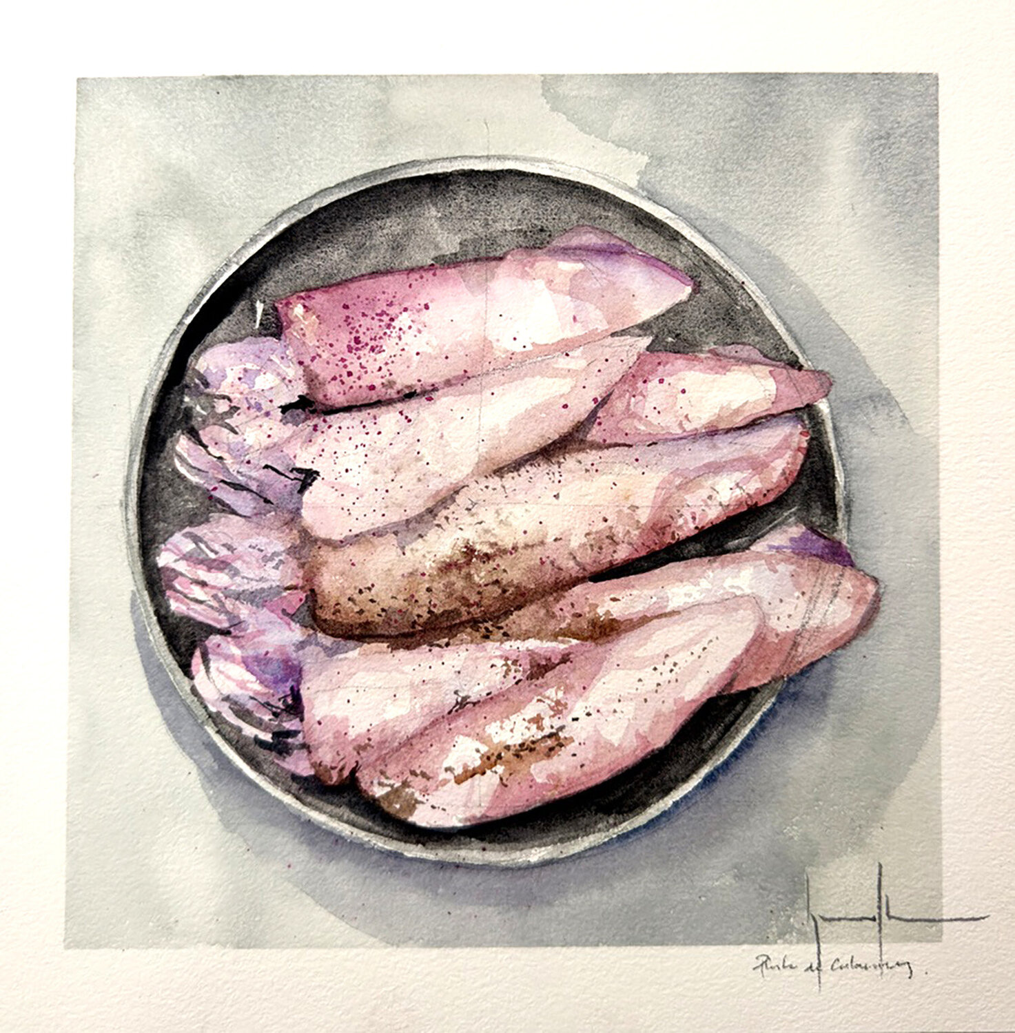 PLATO DE CLAMARES Nacho Muñoz Cano Original painting for sale