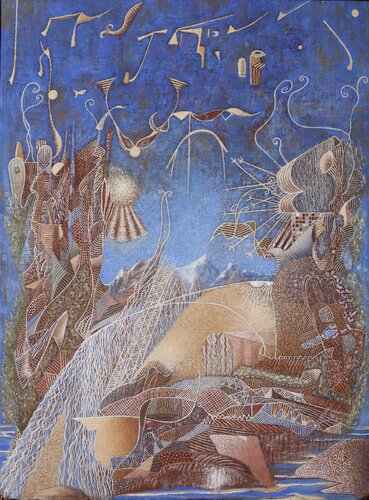 Paysage bleu - Carapace 16 by Nicole Bovard, Painting for Sale on Select