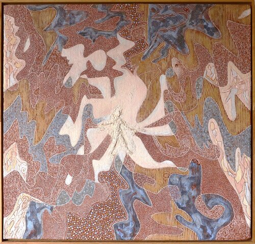 Figure blanche III - Carapace 15 by Nicole Bovard, Painting for Sale on Select