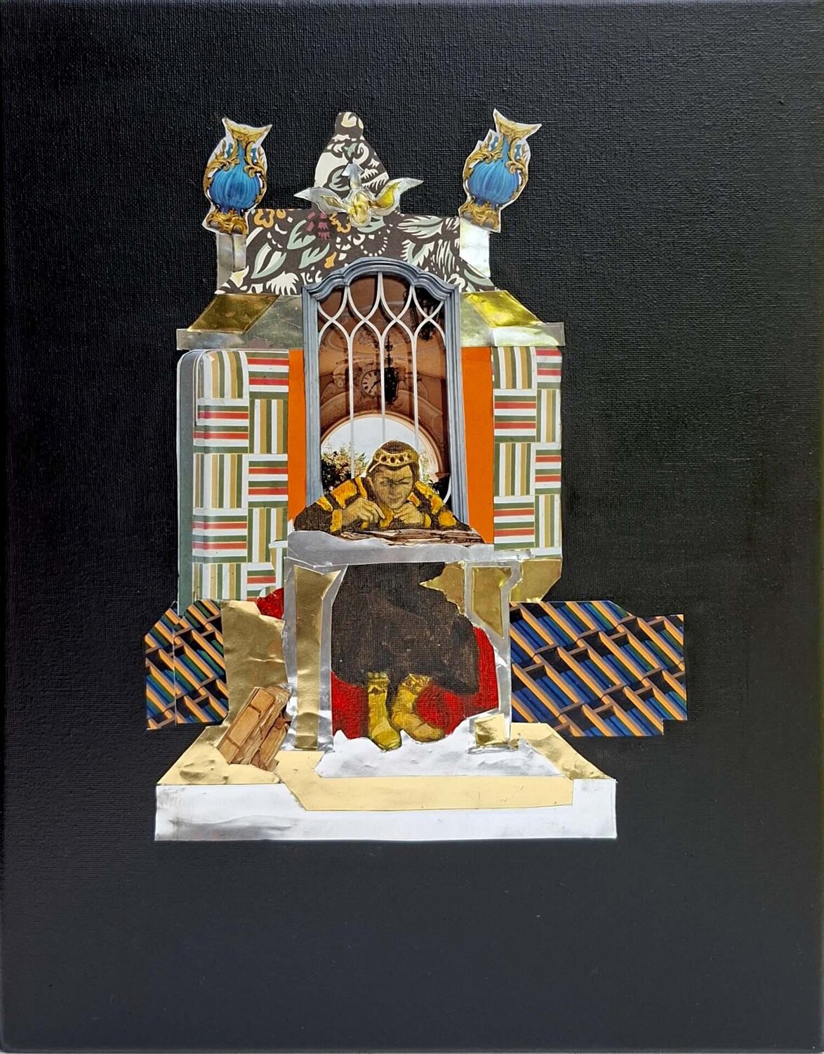 Papiercollage/Öl No. 106 Lo scrivano Anna Pocher Original painting for sale